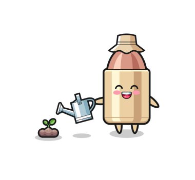 cute bullet is watering plant seeds , cute design