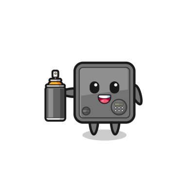 the cute safe box as a graffiti bomber , cute design