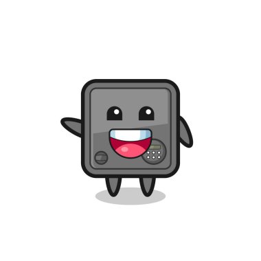happy safe box cute mascot character , cute design