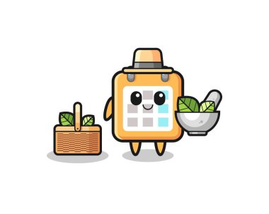 calendar herbalist cute cartoon , cute design