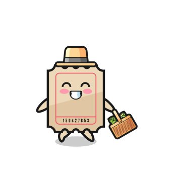 ticket herbalist character searching a herbal , cute design