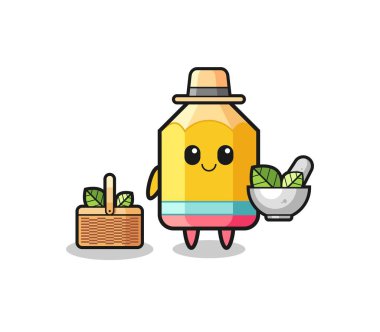 pencil herbalist cute cartoon , cute design