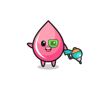 strawberry juice drop cartoon as future warrior mascot , cute design