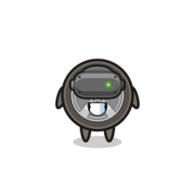 cute car wheel using VR headset , cute design