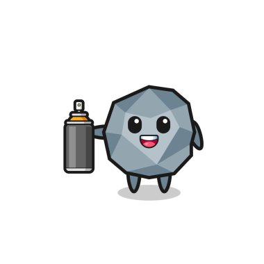 the cute stone as a graffiti bomber , cute design