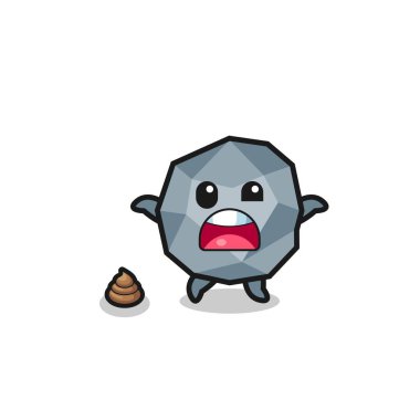 stone earth surprised to meet poop , cute design