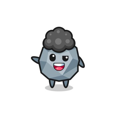 stone character as the afro boy , cute design