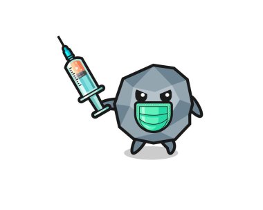 illustration of the stone to fight the virus , cute design