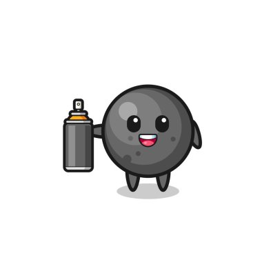 the cute cannon ball as a graffiti bomber , cute design
