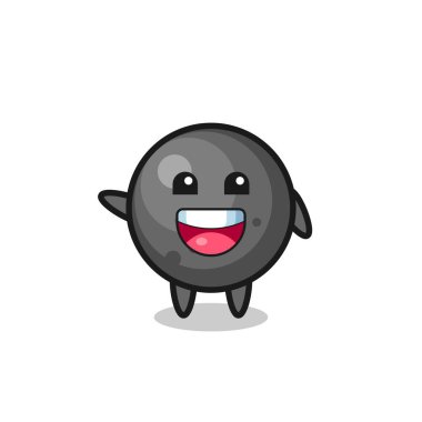 happy cannon ball cute mascot character , cute design