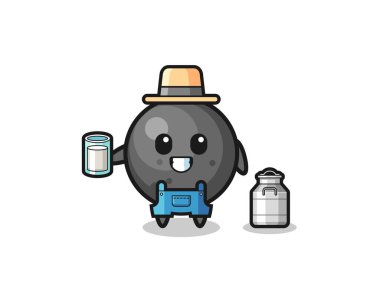 cannon ball cartoon as the dairy farmer , cute design