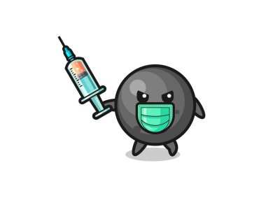 illustration of the cannon ball to fight the virus , cute design