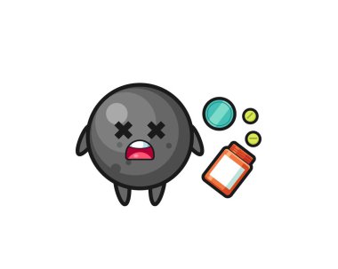 illustration of overdose cannon ball character , cute design
