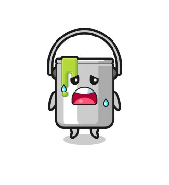 the fatigue cartoon of paint tin , cute design