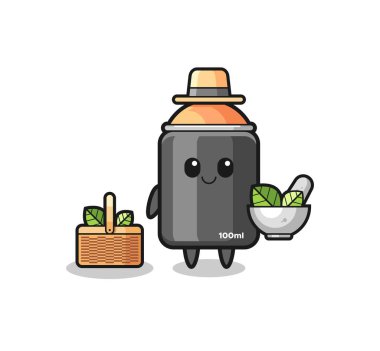spray paint herbalist cute cartoon , cute design
