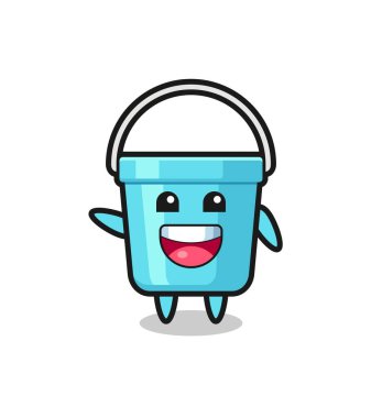 happy plastic bucket cute mascot characte