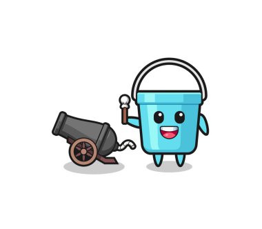 cute plastic bucket shoot using canno