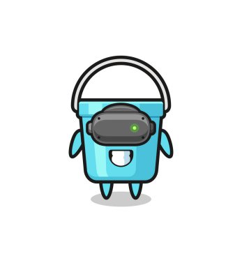 cute plastic bucket using VR headse