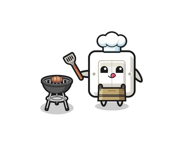 Light Switch Barbeque Chef Grill Cute Design — Archivo Imágenes Vectoriales