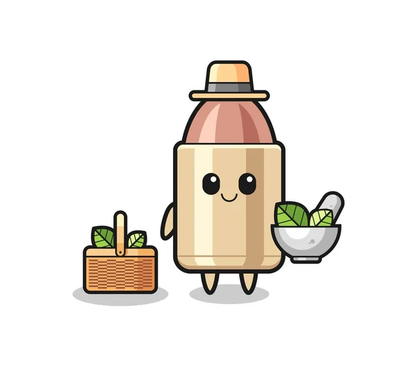 Bullet Herbalist Cute Cartoon Cute Design — Stok Vektör