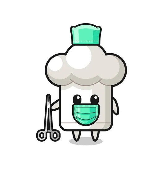 Surgeon Chef Hat Mascot Character Cute Design — Stock vektor