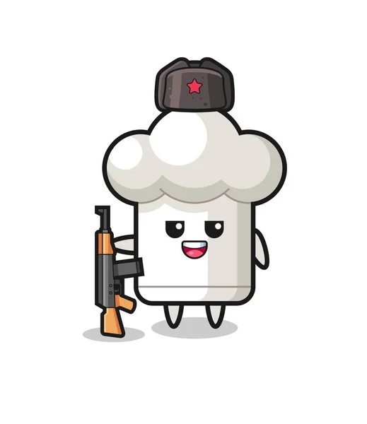 Cute Chef Hat Cartoon Russian Army Cute Design — ストックベクタ