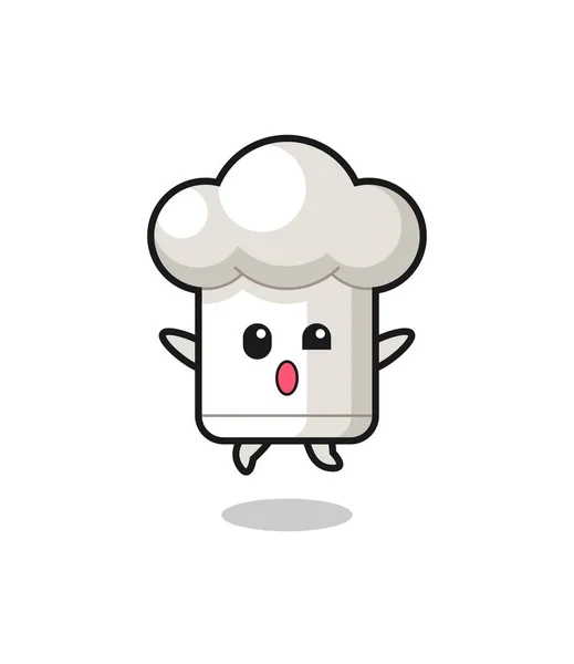 Chef Hat Character Jumping Gesture Cute Design — стоковый вектор