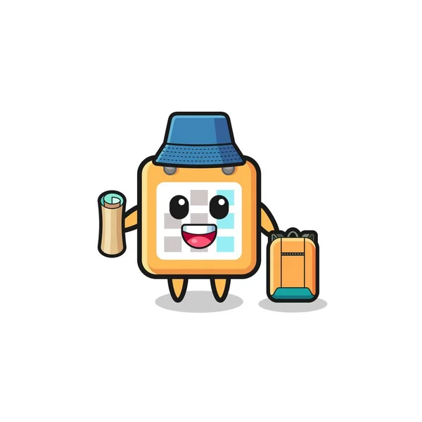 Calendar Mascot Character Hiker Cute Design — Vetor de Stock