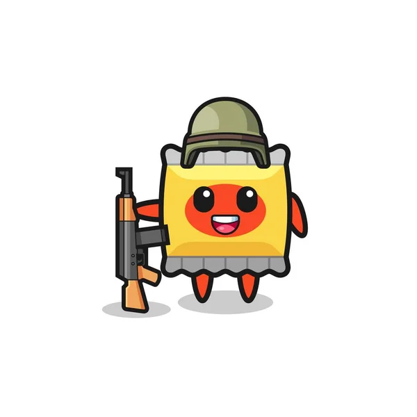 Cute Snack Mascot Soldier Cute Design — Stock Vector