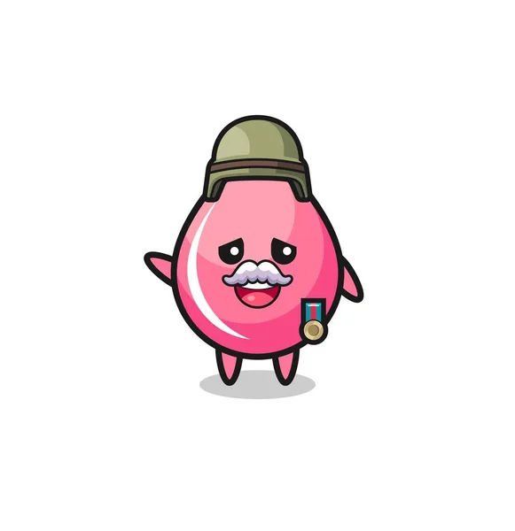 Cute Strawberry Juice Drop Veteran Cartoon Cute Design — Wektor stockowy