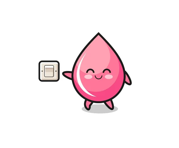 Cartoon Strawberry Juice Drop Turning Light Cute Design — Stockvektor