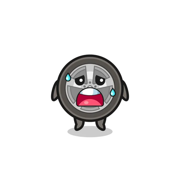 Fatigue Cartoon Car Wheel Cute Design — Stock Vector