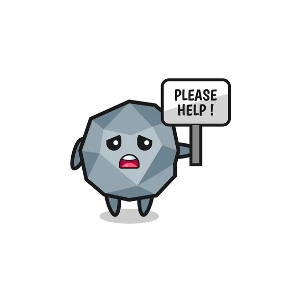 Cute Stone Hold Please Help Banner Cute Design —  Vetores de Stock