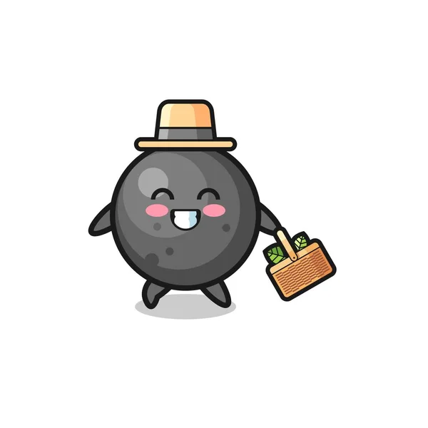 Cannon Ball Herbalist Character Searching Herbal Cute Design — Stockvektor