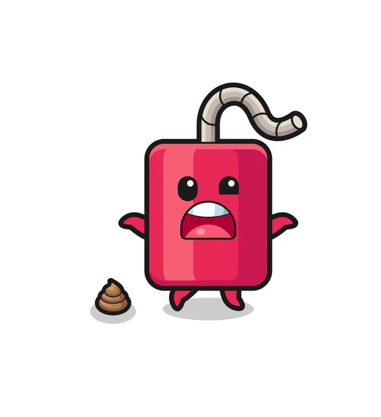 Dynamite Earth Surprised Meet Poop Cute Design — Stockvektor