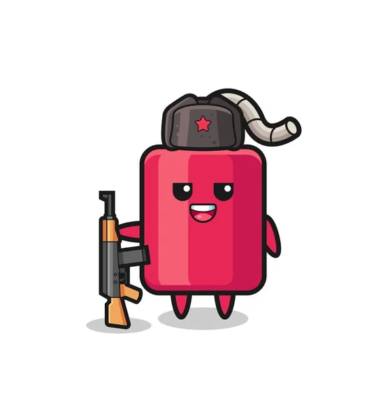 Cute Dynamite Cartoon Russian Army Cute Design — Stockvector