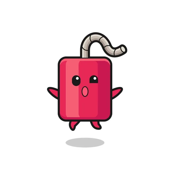 Dynamite Character Jumping Gesture Cute Design — Stockový vektor