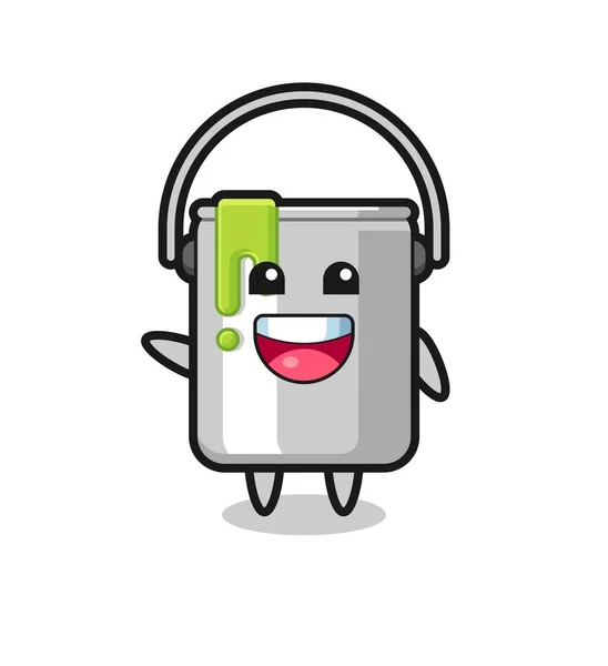 Happy Paint Tin Cute Mascot Character Cute Design — Stok Vektör