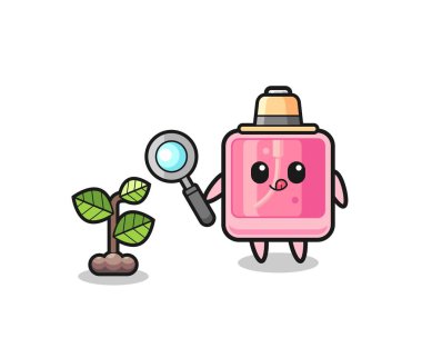 cute perfume herbalist researching a plants , cute design