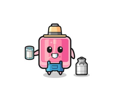 perfume cartoon as the dairy farmer , cute design