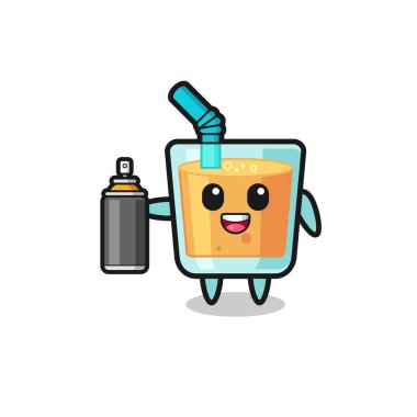 the cute orange juice as a graffiti bomber , cute design