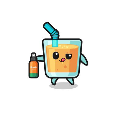 cute orange juice holding mosquito repellent , cute design