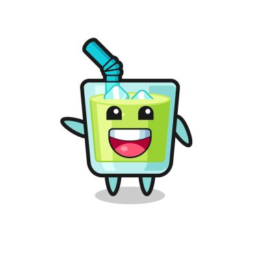 happy melon juice cute mascot character , cute design