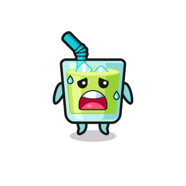 the fatigue cartoon of melon juice , cute design
