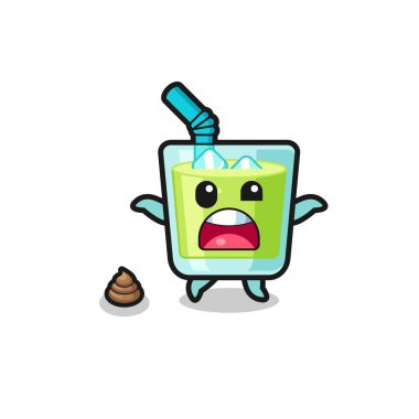 melon juice earth surprised to meet poop , cute design