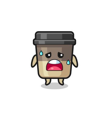 the fatigue cartoon of coffee cup , cute design