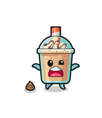 milkshake earth surprised to meet poop , cute design