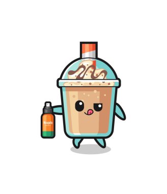 cute milkshake holding mosquito repellent , cute design