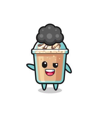 milkshake character as the afro boy , cute design