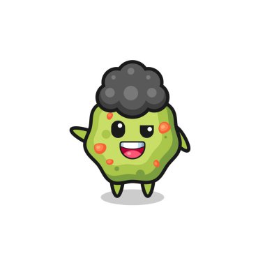 puke character as the afro boy , cute design